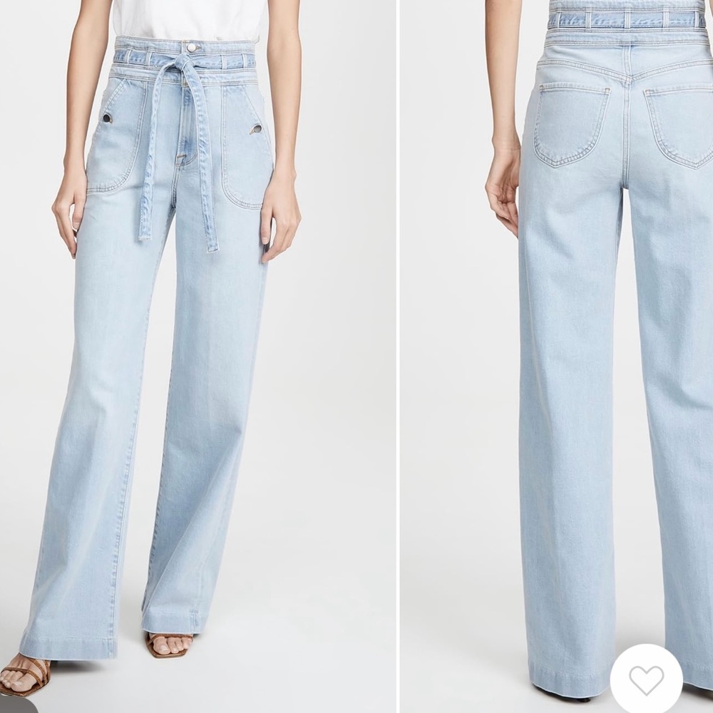 FRAME Ali Wide Leg Triple Waist Tie Jeans Size 27 wideleg, barrel, bell bottoms